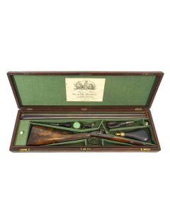 A Cased Thomas Boss Side-By-Side Percussion Shotgun