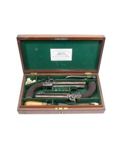 A Cased Pair Of 20-Bore Percussion Boxlock Belt Pistols By Collins
