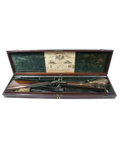 A Rare Cased 18-Bore Forsyth Patent Sliding Primer Sporting Gun By Forsyth & Co