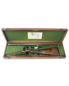 Fine Cased 16 Bore Percussion Double Rifle by J. Purdey