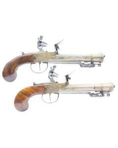 A Pair Of Continental Flintlock Bayonet Blunderbuss Pistols