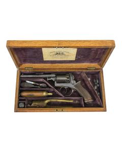 Cased 54 Bore Adams Model 1851 Percussion Self Cocking Revolver