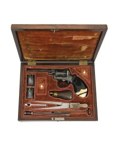 A Cased Continental .30 Calibre Five-Shot Percussion Imperial Patent Revolver