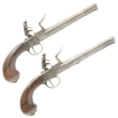 Pair of Flintlock Queen Anne Pistols