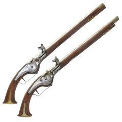 Pair of German 32 Bore Wheellock Holster Pistols by Wolff Hoch, Arnstadt, circa 1640-50