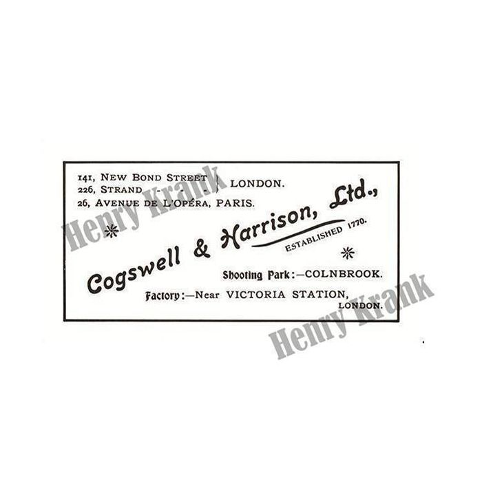 Cogswell and Harrison Ltd 141 New Bond St 225 Strand London