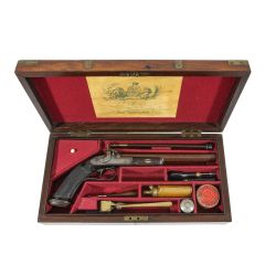 A Cased 42-Bore Rifled Target Pistol By Purdey