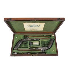 A Scarce Cased Pair Of 50-Bore Percussion Rifled Target Pistols By James Purdey