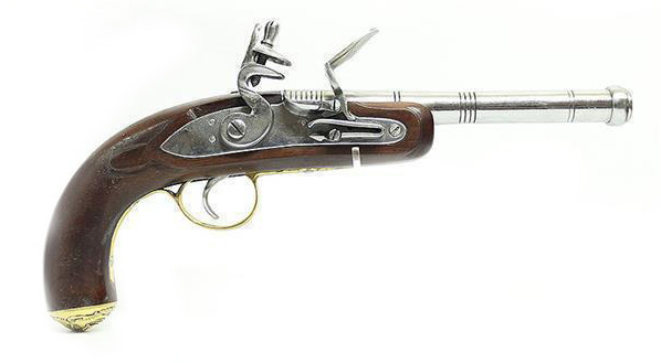 A Reproduction Inert Queen Anne Flintlock Pistol