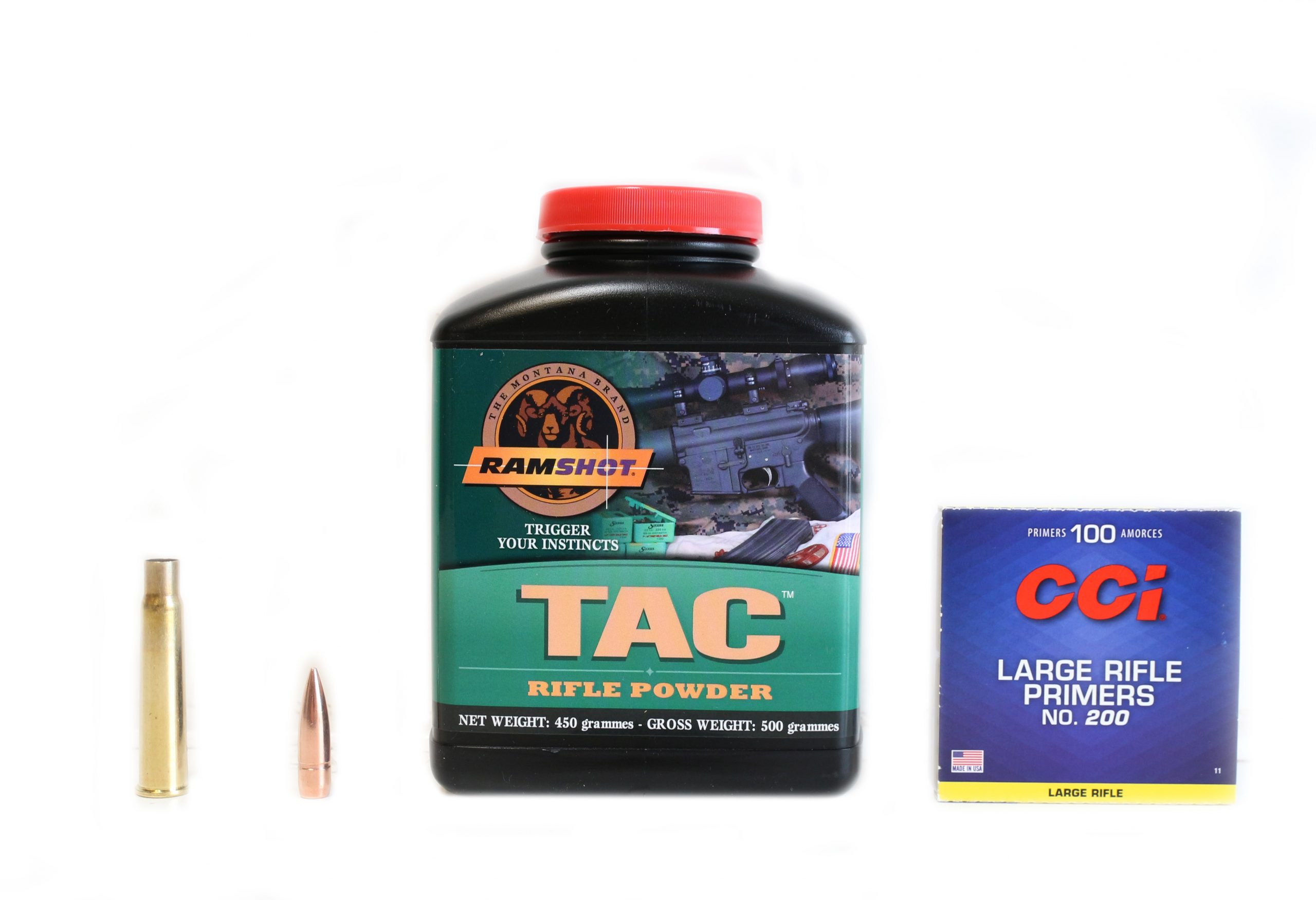 Brass cases, Ramshot TAC, and CCI Rifle Primers